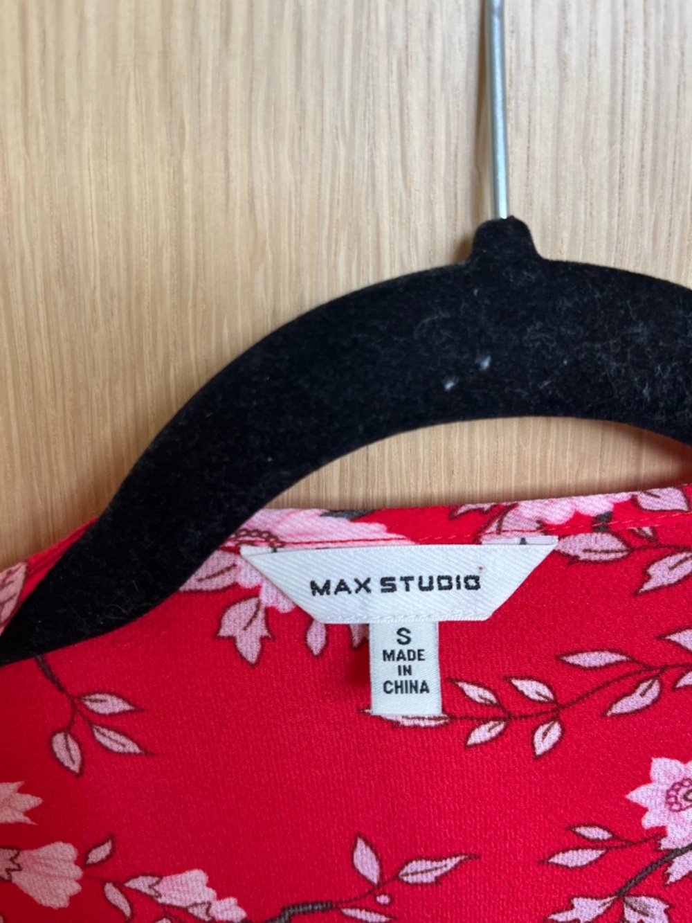 Max Studio Red Floral Wrap Midi Dress with Flutter Sleeves - Picture 4 of 5